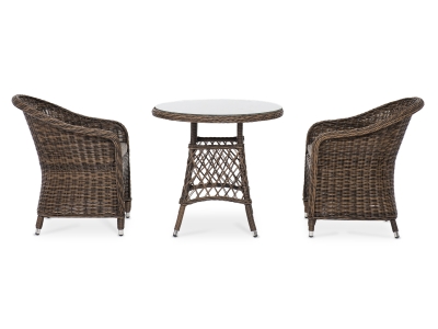 "Эспрессо-80 R" обеденная группа плетеная, цвет коричневый