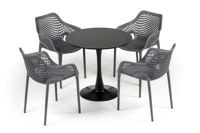 "Беллини" обеденная группа на 4 персоны, цвет темно-серый "Беллини" обеденная группа на 4 персоны, цвет темно-серый