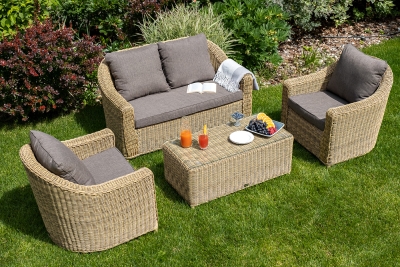 "Кон Панна" лаунж-зона из искусственного ротанга, цвет соломенный