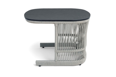 "Лугано" журнальный стол 76х76 H55 см из HPL, цвет "серый гранит", роуп серый меланж