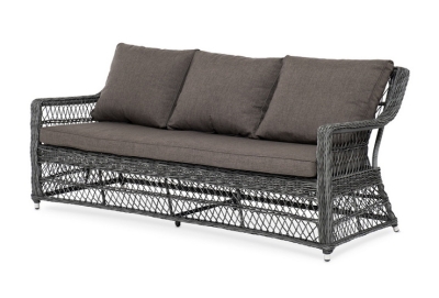 "Гранд Латте" диван трехместный из искусственного ротанга, цвет графит