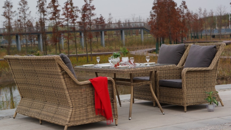 Гляссе кресло плетеное из искусственного ротанга, цвет соломенный - фото 7