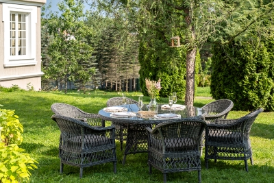 "Эспрессо–150 S" обеденная группа плетеная, цвет графит "Эспрессо–150 S" обеденная группа плетеная, цвет графит