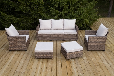 "Бостон" лаунж-зона из искусственного ротанга, цвет коричневый
