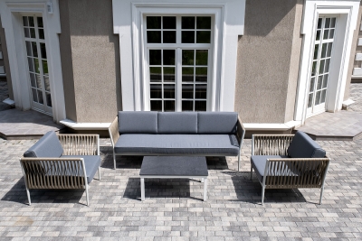 "Касабланка" лаунж-зона плетеная из роупа 5-местная, цвет серый