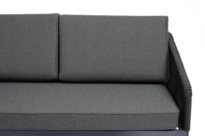 "Канны" правый модуль плетеный из роупа, каркас алюминий темно-серый (RAL7024) муар, роуп темно-серый круглый, ткань темно-серая 027 "Канны" правый модуль плетеный из роупа, каркас алюминий темно-серый (RAL7024) муар, роуп темно-серый круглый, ткань темно-серая 027