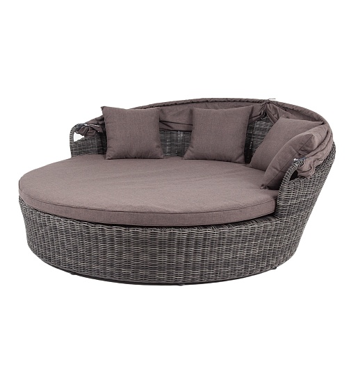 Стильяно плетеная кровать круглая, цвет графит - фото 4