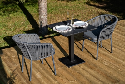 "Каффе" обеденная группа на 2 персоны, цвет "серый гранит" "Каффе" обеденная группа на 2 персоны, цвет "серый гранит"