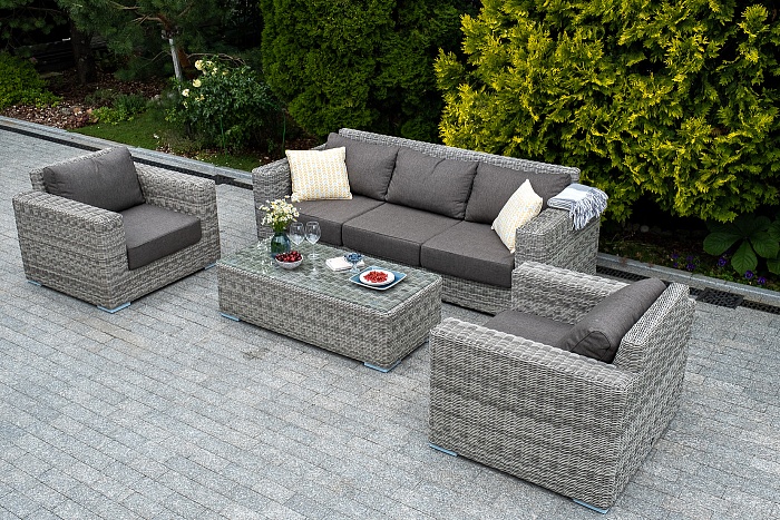 Боно журнальный столик из искусственного ротанга, цвет серый - фото 7